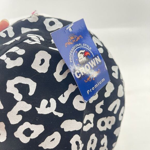 Crown Hat Womens military cadet Baseball Cap Black White Embroidered Cowgirl bli - Picture 6 of 13